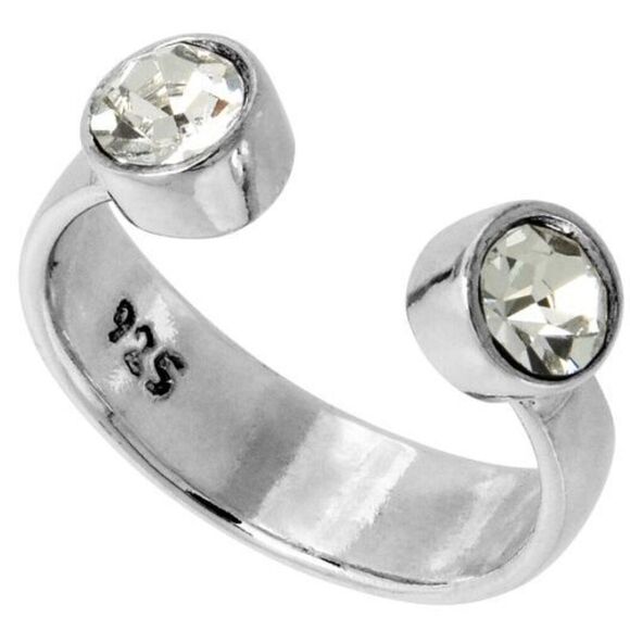 Clear-colored Crystals (April -Birthstone) Adjustable Toe Ring / Kid's Ring in S - Picture 1 of 1